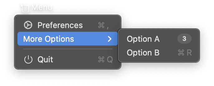 MenuItem context menu